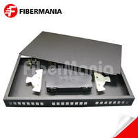 1U 19” Fixed Fiber Optic Patch Panel With 24 SC Simplex Adapter Ports