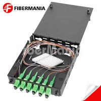Wall Mount Fiber Enclosure With Splicing Module and 6 Ported SC/APC LGX Adapter Panel