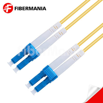 1M LC/UPC-LC/UPC Duplex 9/125 OS2 Single Mode OFNR Fiber Optic Patch Cable 3.0mm – Yellow