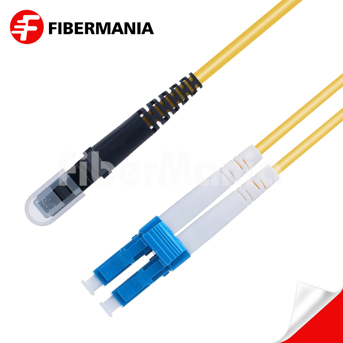 1M MTRJ/PC-LC/UPC Duplex 9/125 OS2 Single Mode OFNR Fiber Optic Patch Cable 3.0mm – Yellow