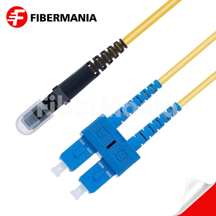 1M MTRJ/PC-SC/UPC Duplex 9/125 OS2 Single Mode OFNR Fiber Optic Patch Cable 3.0mm – Yellow