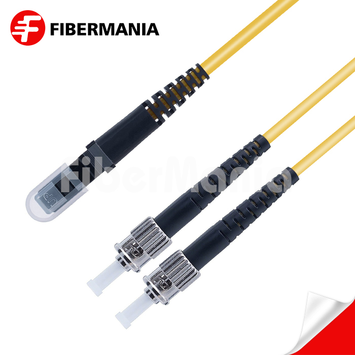 1M ST/UPC-MTRJ/PC Duplex 9/125 OS2 Single Mode OFNR Fiber Optic Patch Cable 3.0mm – Yellow