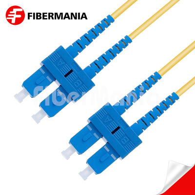 1M SC/UPC-SC/UPC Duplex 9/125 OS2 Single Mode OFNR Fiber Optic Patch Cable 3.0mm – Yellow