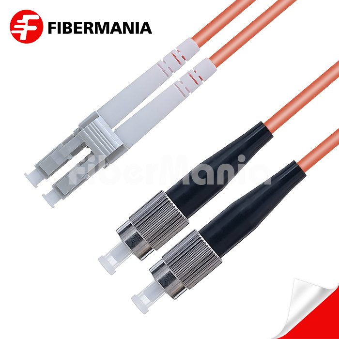 1M LC/UPC-FC/UPC Duplex 62.5/125 OM1 Multimode OFNR Fiber Optic Patch Cable 3.0mm – Orange
