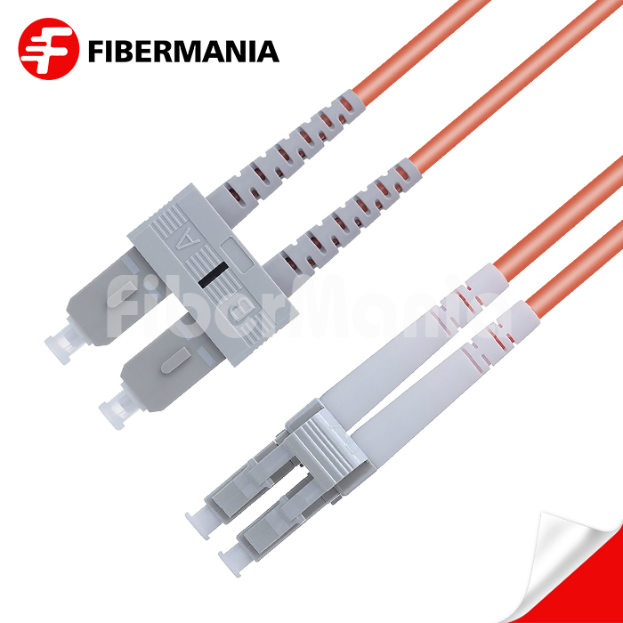 1M SC/UPC-LC/UPC Duplex 62.5/125 OM1 Multimode OFNR Fiber Optic Patch Cable 3.0mm – Orange