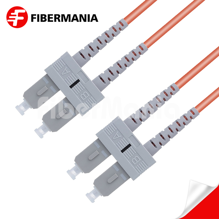 1M SC/UPC-SC/UPC Duplex 62.5/125 OM1 Multimode OFNR Fiber Optic Patch Cable 3.0mm – Orange