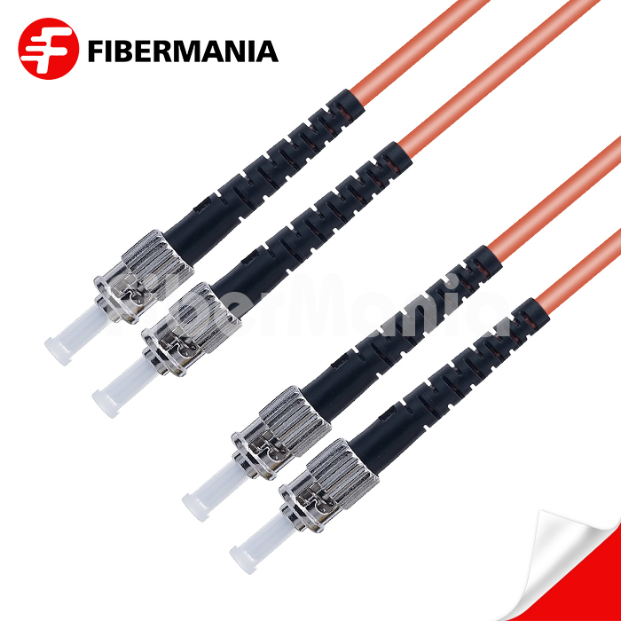 1M ST/UPC-ST/UPC Duplex 62.5/125 OM1 Multimode OFNR Fiber Optic Patch Cable 3.0mm – Orange