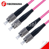 1M FC/UPC-FC/UPC Duplex 40G/100G OM4 50/125 Multimode OFNR Fiber Optic Patch Cable 3.0mm – Magenta