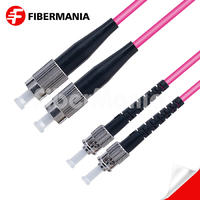 1M FC/UPC-ST/UPC Duplex 40G/100G OM4 50/125 Multimode OFNR Fiber Optic Patch Cable 3.0mm – Magenta