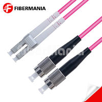 1M LC/UPC-FC/UPC Duplex 40G/100G OM4 50/125 Multimode OFNR Fiber Optic Patch Cable 3.0mm – Magenta