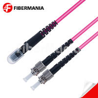 1M MTRJ/PC-ST/UPC Duplex 40G/100G OM4 50/125 Multimode OFNR Fiber Optic Patch Cable 3.0mm – Magenta