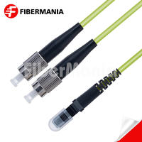 1M MTRJ/PC-FC/UPC Duplex 100G OM5 50/125 Multimode OFNR Fiber Optic Patch Cable 3.0mm – Lime