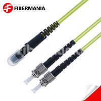 1M MTRJ/PC-ST/UPC Duplex 100G OM5 50/125 Multimode OFNR Fiber Optic Patch Cable 3.0mm – Lime