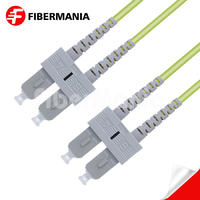 1M SC/UPC-SC/UPC Duplex 100G OM5 50/125 Multimode OFNR Fiber Optic Patch Cable 3.0mm – Lime