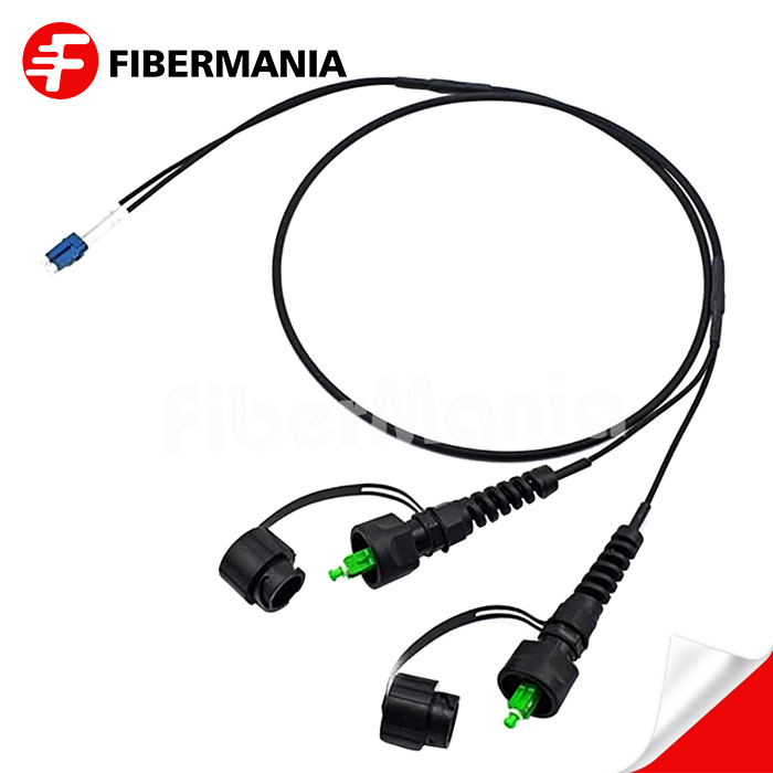 FTTA (Fiber To The Antenna) Optical Patch Cord, LC/UPC-ODVA(2 x SC/APC), 2 Cores, 9/125 OS2, TPU Jacket, 2M