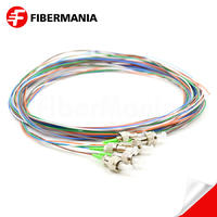 6 Fibers FC/APC 9/125 Single Mode Color-Coded Fiber Optic Pigtail – Unjacketed