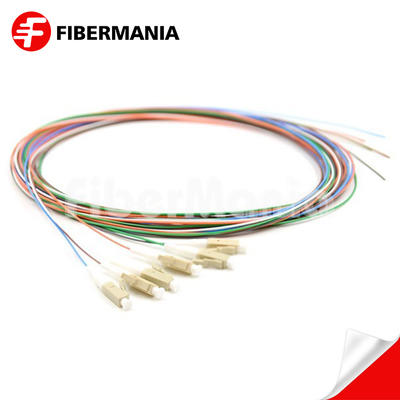 6 Fibers LC/UPC 62.5/125 Multimode Color-Coded Fiber Optic Pigtail – Unjacketed