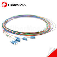 6 Fibers LC/UPC 9/125 Single Mode Color-Coded Fiber Optic Pigtail – Unjacketed