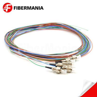 6 Fibers FC/UPC 62.5/125 Multimode Color-Coded Fiber Optic Pigtail – Unjacketed