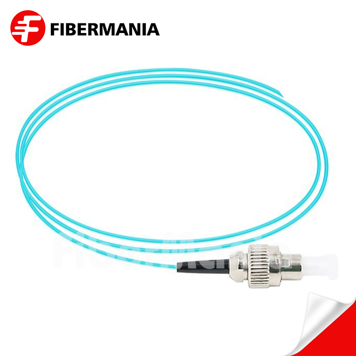 FC/UPC Simplex Fiber Optic Pigtail, OM3 50/125um, Aqua Jacket, 0.9mm, 1M