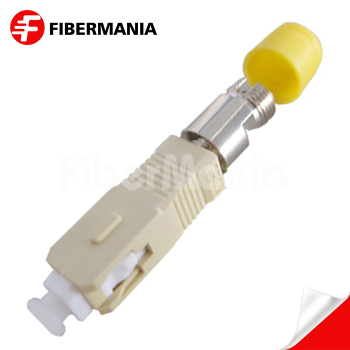 SC Male-FC Female Multimode Simplex Plastic Fiber Optic Adapter – Beige