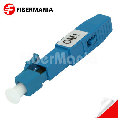 LC/UPC Quick Assembly Connector, OM1 62.5/125, Blue, For 0.9mm Cable