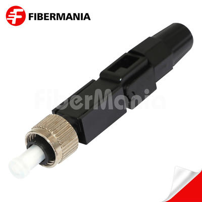FC/UPC Quick Assembly Connector, Single Mode 9/125, Black, For 0.9mm, 2.0mm, 3.0mm Cable