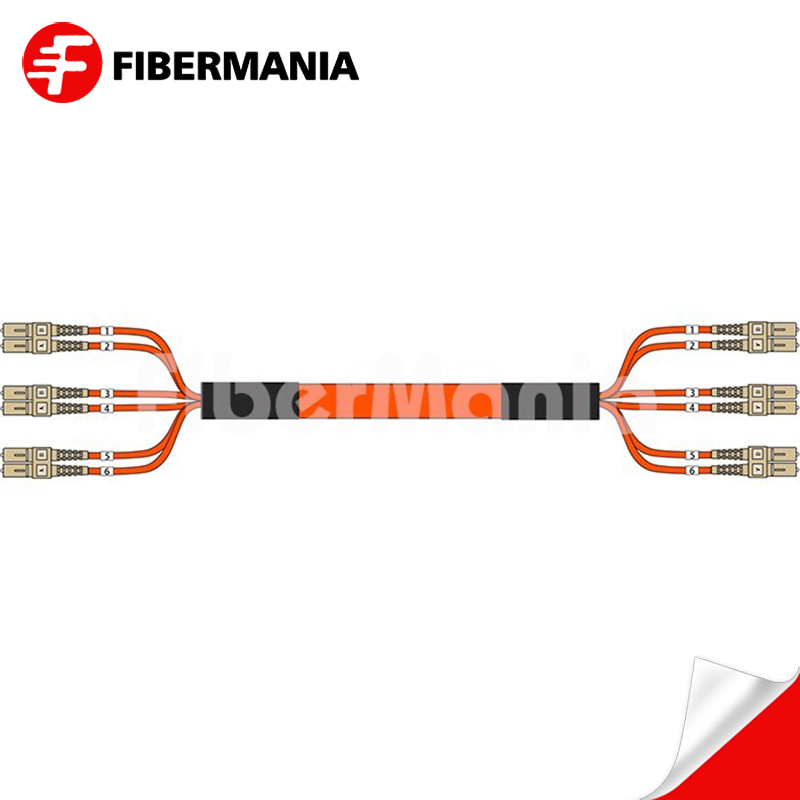 5M SC/UPC-SC/UPC 6 Strand Multimode 62.5/125 OM1 OFNR Breakout Cable 3.0mm – Orange