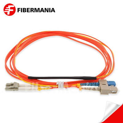 Mode Conditioning Fiber Optic Patch Cable, 2 x LC 62.5/125 to 1 x SC 9/125 & 1 x SC 62.5, 3M