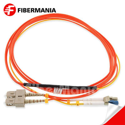Mode Conditioning Fiber Optic Patch Cable, 2 x SC 62.5/125 to 1 x LC 9/125 & 1 x LC 62.5, 3M