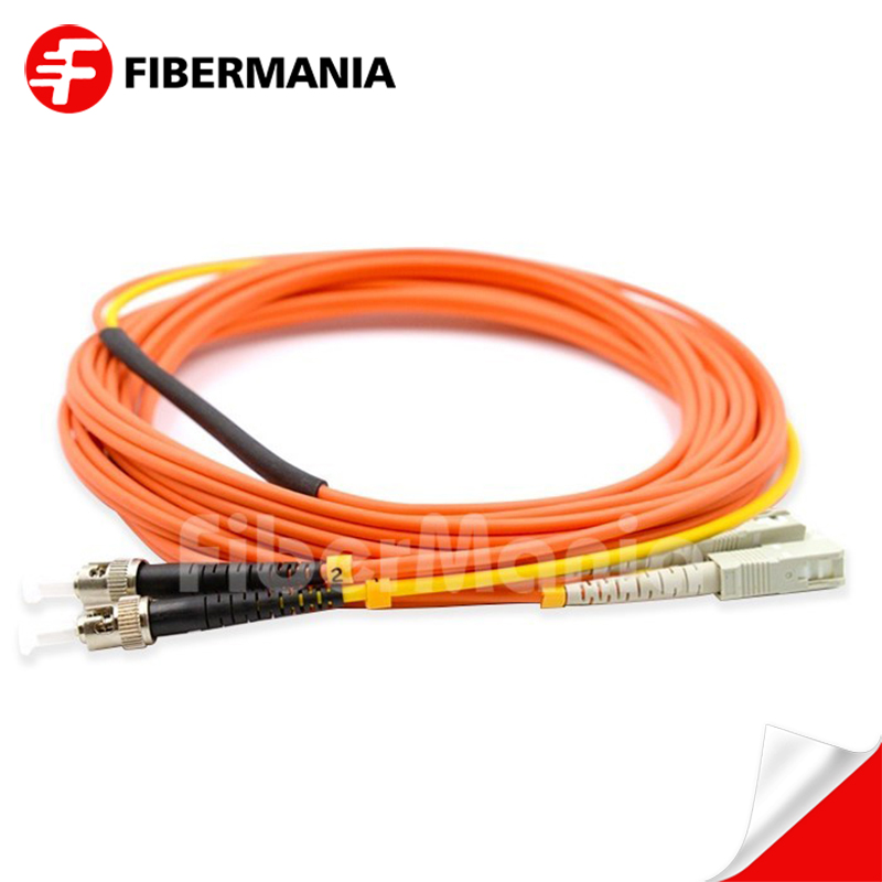 Mode Conditioning Fiber Optic Patch Cable, 2 x SC 62.5/125 to 1 x ST 9/125 & 1 x ST 62.5, 3M