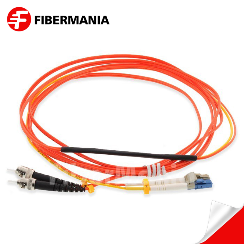 Mode Conditioning Fiber Optic Patch Cable, 2 x ST 62.5/125 to 1 x LC 9/125 & 1 x LC 62.5, 3M