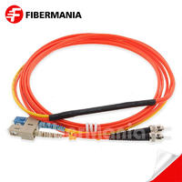 Mode Conditioning Fiber Optic Patch Cable, 2 x ST 62.5/125 to 1 x SC 9/125 & 1 x SC 62.5, 3M
