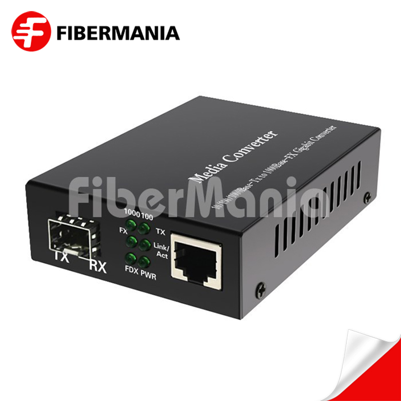 10/100/1000M Ethernet SFP Media Converter with 1 GE SFP Slot & 1 RJ45 Port
