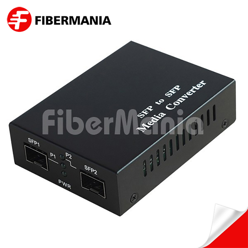 Ethernet SFP to SFP Media Converter with 2 GE SFP Slots